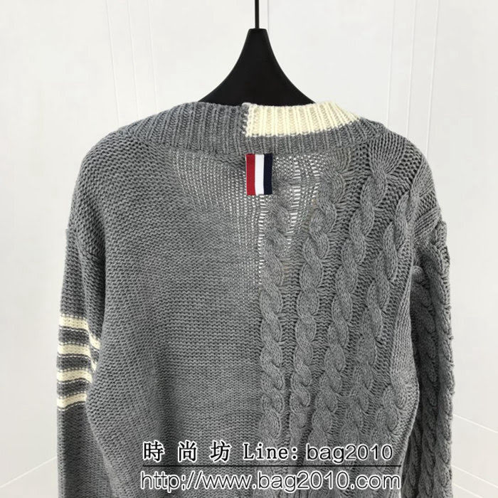 THOM BROWNE湯姆布朗 18SS秋冬新款 下擺不對稱 羊毛針織開衫 男女同款 ydi1416